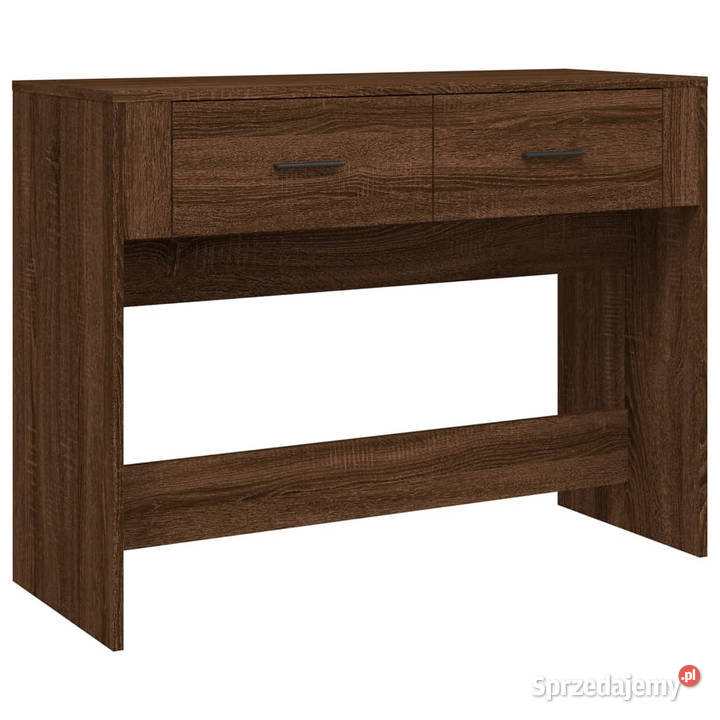 Stolik konsolowy brązowy dąb 100x39x75 WM816783 Stoły