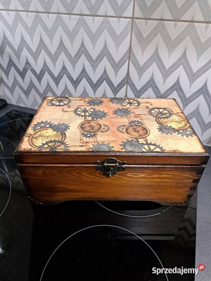 Męski kuferek stylowy decoupage Rękodzieło Kędzierzyn-Koźle