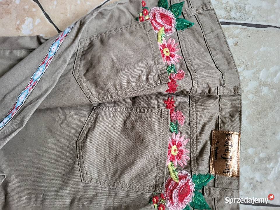 Spodnie 40 khaki Desigual Inny wzór