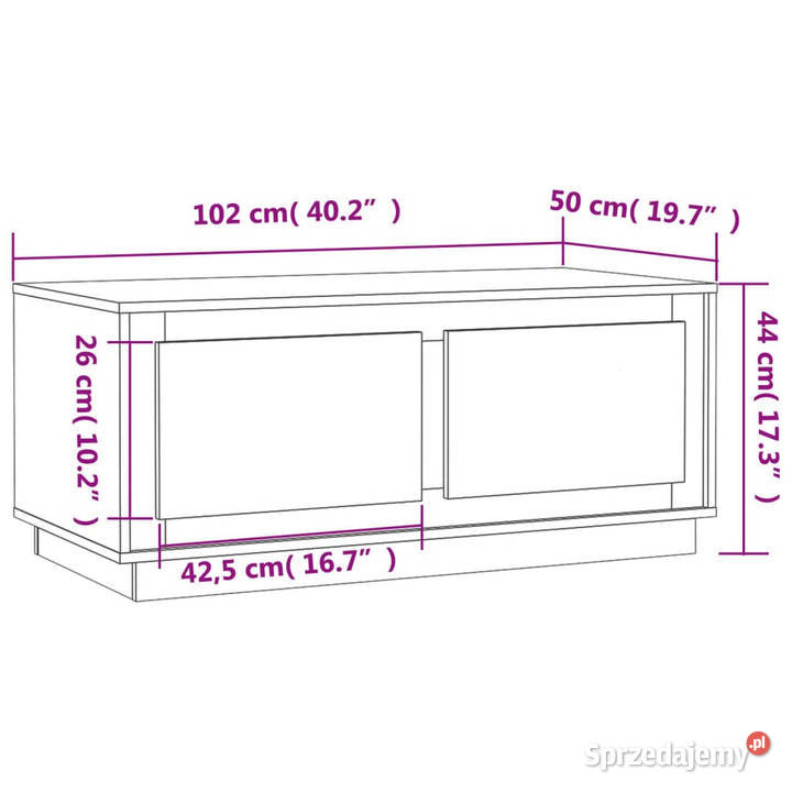 Stolik kawowy czarny 102x50x44 materiał Warszawa