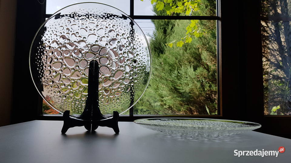 Duży talerz patera Kocie Łby Ząbkowice szkło PRL Porcelana i szkło Dąbrowa Górnicza