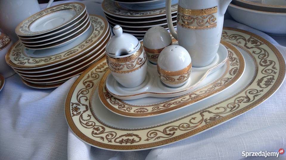 Porcelana serwis obiadowy kawowy 51 zdobiony Gdańsk