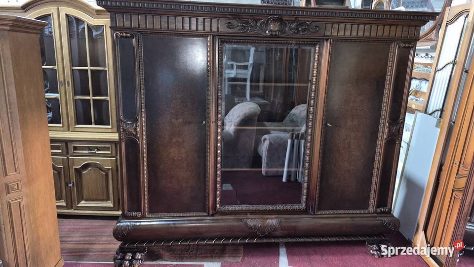 Biblioteka orzechowa kredens na lwich łapach kujawsko-pomorskie