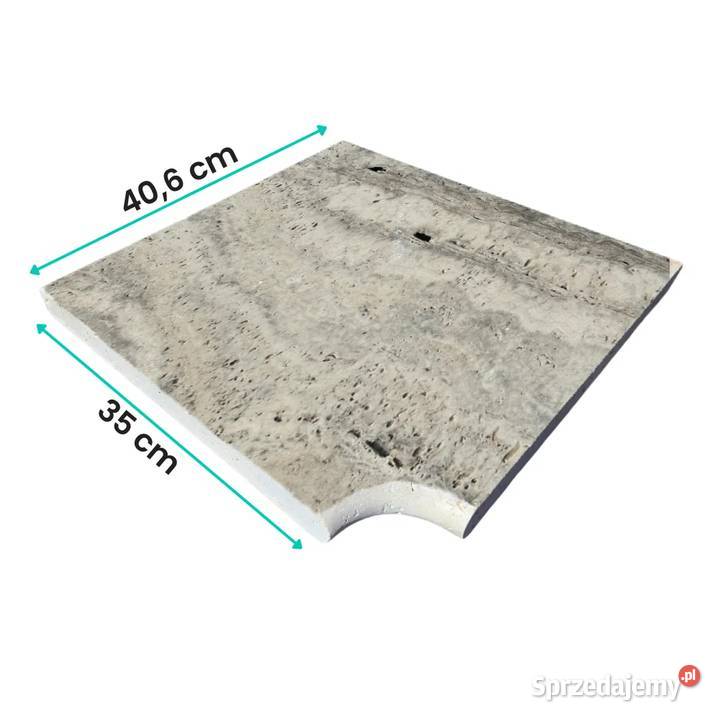 Trawertyn 3 Kamień Brzegowy narożnik Ash 406x35 Dom i Ogród Tczew