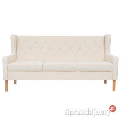 vidaXL Sofa 3osobowa materiałowa kremowa245441