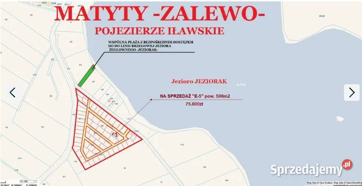 Działka Rekreacyjna Jeziorakiem warmińsko-mazurskie Zalewo