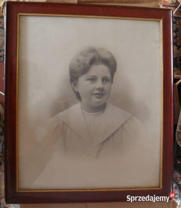 Przedwojenna Rama ze starym Zdjęciem Duża