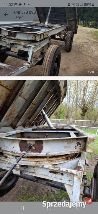 Przyczepa wywrotka D 55d 47D 732 transport nieuszkodzony Siedlce