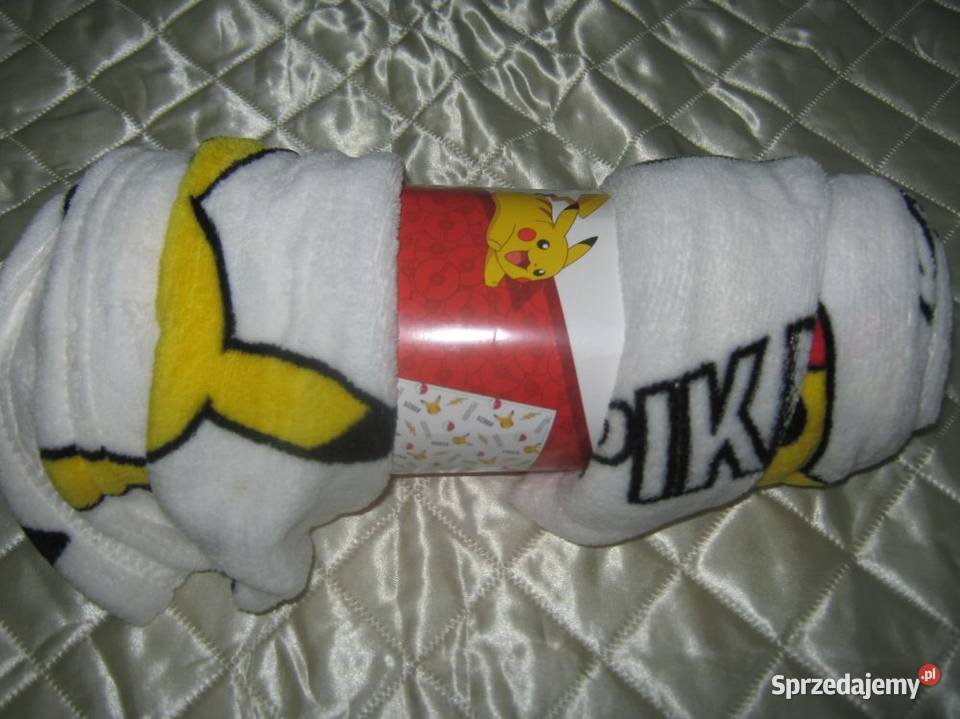 Dwa Kocyki Pokemon i Granatowy i Poduszka Nowe Baranowo