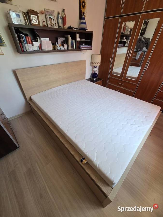 Łóżko ikea malm 4 pojemniki 160x200 materac Pojemniki i szuflady