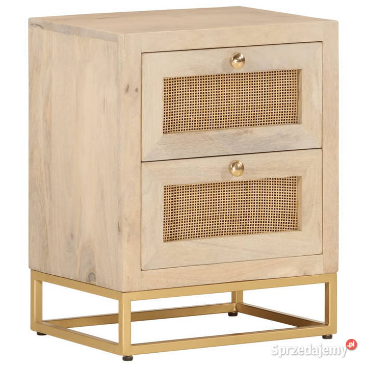 Szafka nocna 40x30x50 lite drewno mango i żelazo