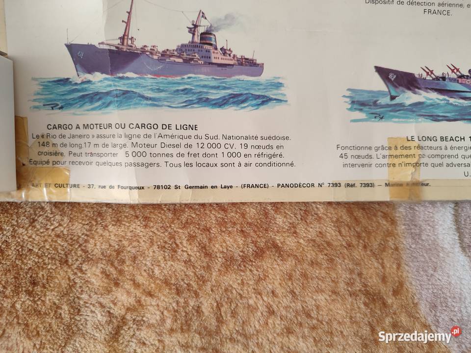 Francuski stary plakat historia marynarki Białystok