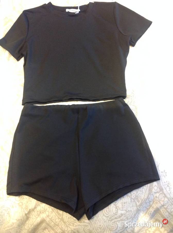 Komplet Czarny Damski LOVERY S Top Szorty NOWY czarny Odzież damska Nowa Sól