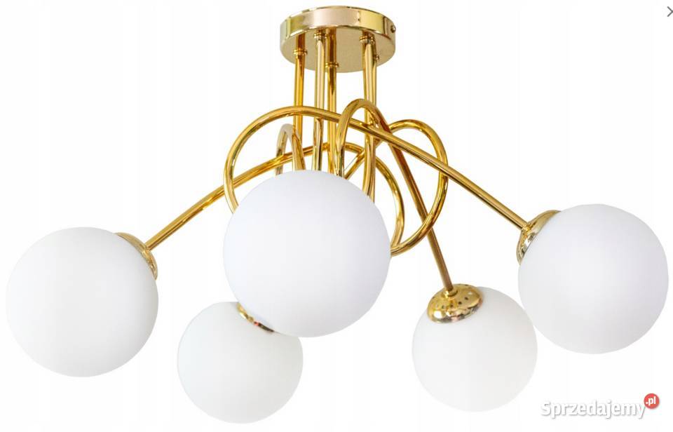 LAMPA WISZĄCA SUFITOWA ŻYRANDOL ZŁOTA 3 KULE 5 podlaskie Choroszcz