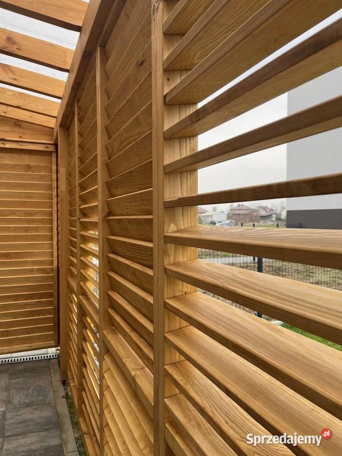 Rolety drewniane tarasowe regulowane żaluzje Altany i wiaty Tarnogród