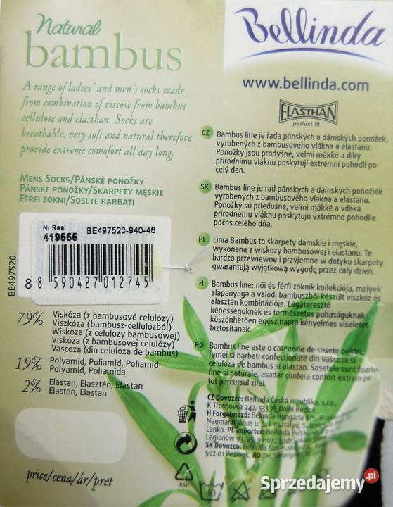 Skarpety męskie bambusowe czarne Bellinda 4346 lubelskie Lublin sprzedam