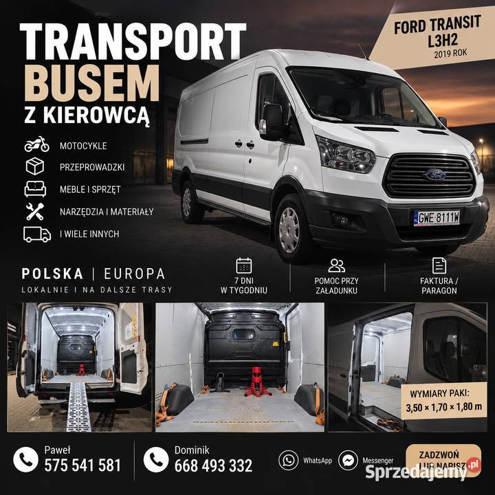 TRANSPORT BUSEM Z KIEROWCĄ POLSKA EUROPA pomorskie Rumia