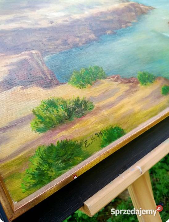 PEJZAŻ MORSKI OLEJ NA PŁÓTNIE 89 x 69 Pabianice