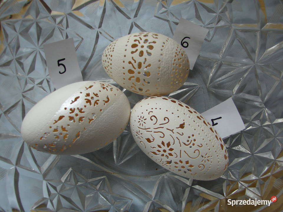 Pisanki ażurowe grawerowane gęsie Cieszyn