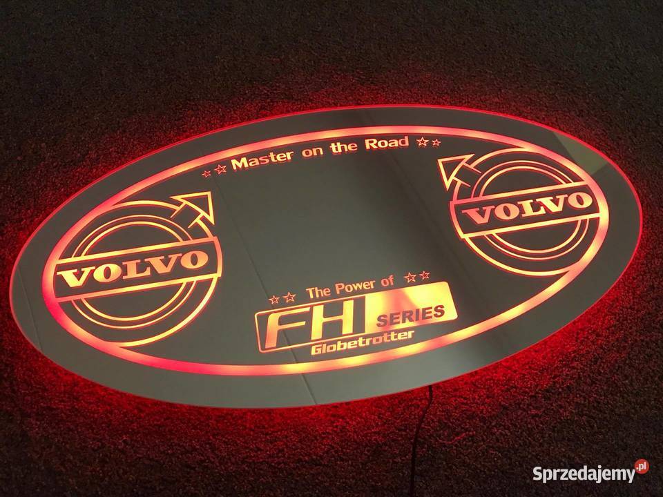 Lustro LED VOLVO 24v TIR podświetlane świecące Kobierno