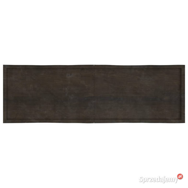Blat ciemnobrązowy 200x60x24 drewno z naturalną