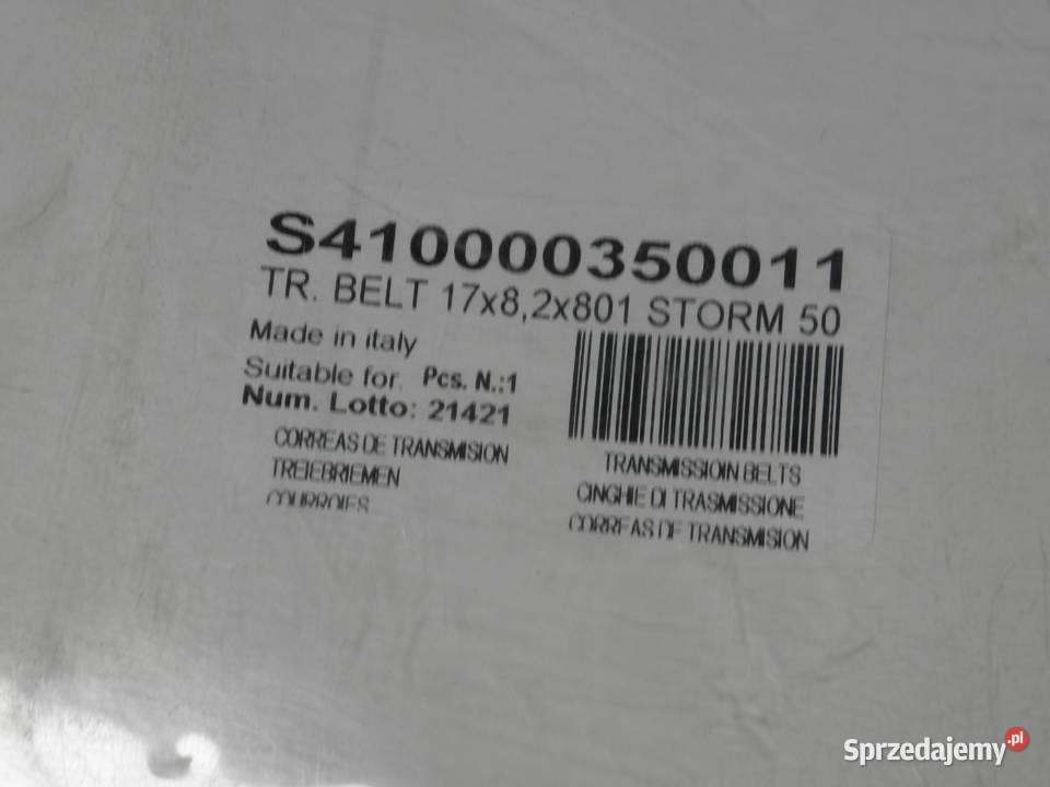 Pasek klinowy Piaggio STORM 50 ccm 17 x 82 x 801 Nowe Osiny