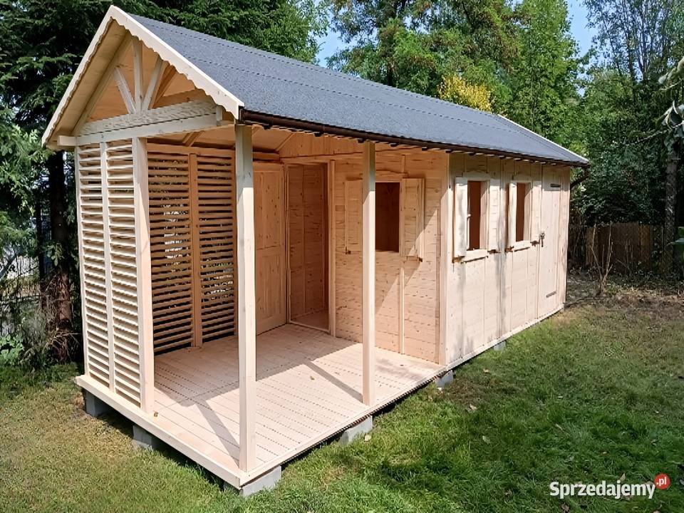 DOMEK SZYMEK 3x75m Impregnowany Taras z Domki drewniane Domki drewniane śląskie