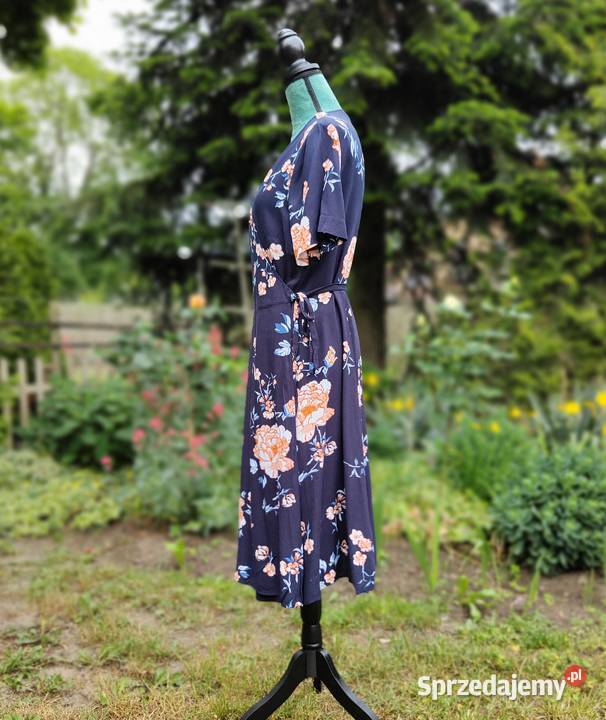 Sukienka HM 44 XXL wiskoza wrap dress midi Szczecin