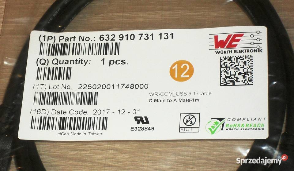 Kabel USB 31 C na A 1 m Wrth Elektronik Wysoka Gliwice