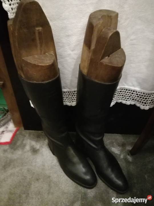 Przedwojenne skórzane buty oficerki na Antykwariat Kraków