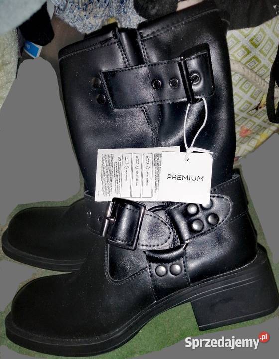 Nowe SKÓRZANE buty botki bikery motocyklowe na wielkopolskie Leszno