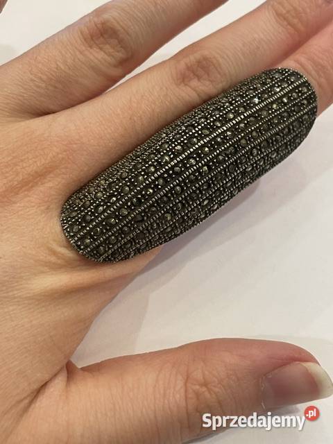 Pierścionek srebro 925 z markazytami Kraków