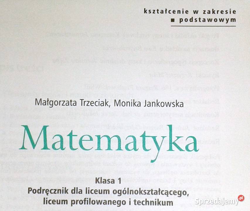 Matematyka 1 Podręcznik M Trzeciak M Jankowska miękka Chełm