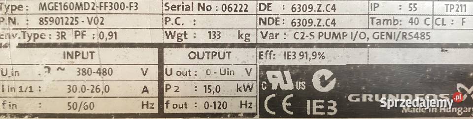 pompa 15kW TPE 655502 AFAGQQE Pigża