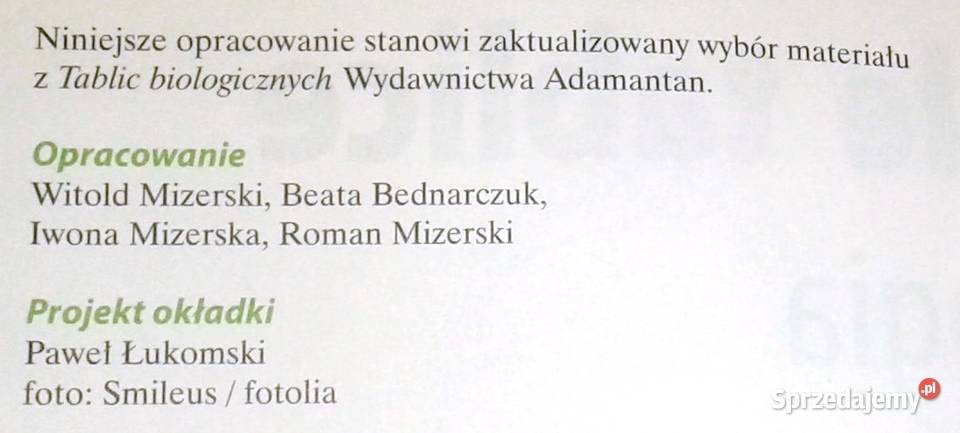 Biologia Małe tablice W Mizerski B Bednarczuk Chełm