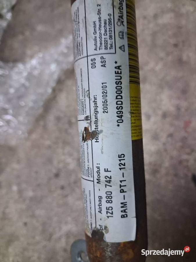 Kurtyny airbag prawa lewa Skoda octavia II Długa Kościelna