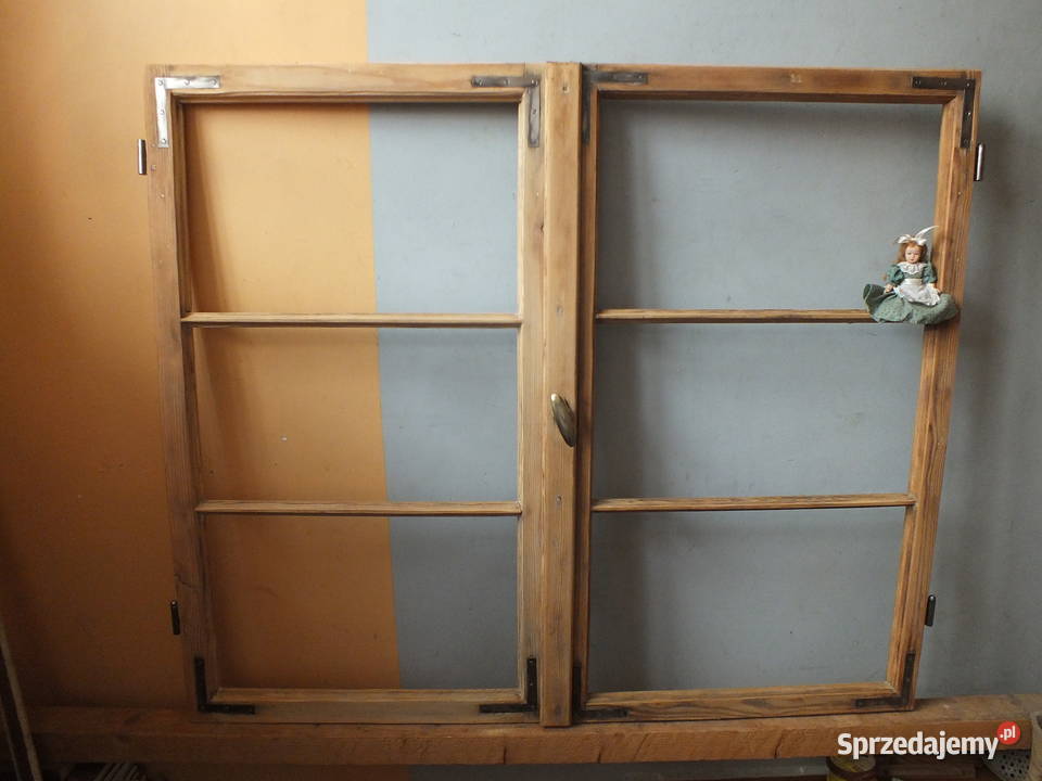 Stare okna drewnianeokoło 1940 piękne komplet Bielawa