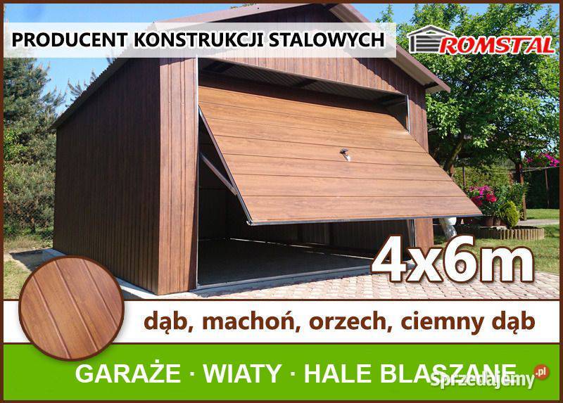 Mały Garaż Drewnopodobny 4x6 - Blaszak - Garaże - Romstal