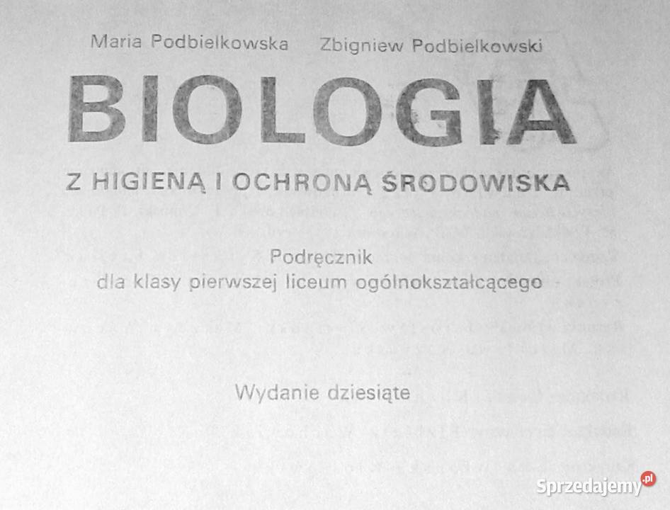 Biologia kl 1 LO M Podbielkowska Z Podbielkowski Pozostałe Chełm