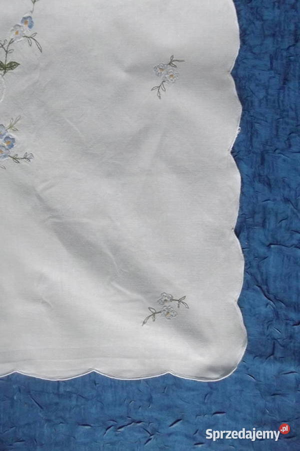 Mały obrusik niezapominajki haft 7678 m biały Piekary Śląskie