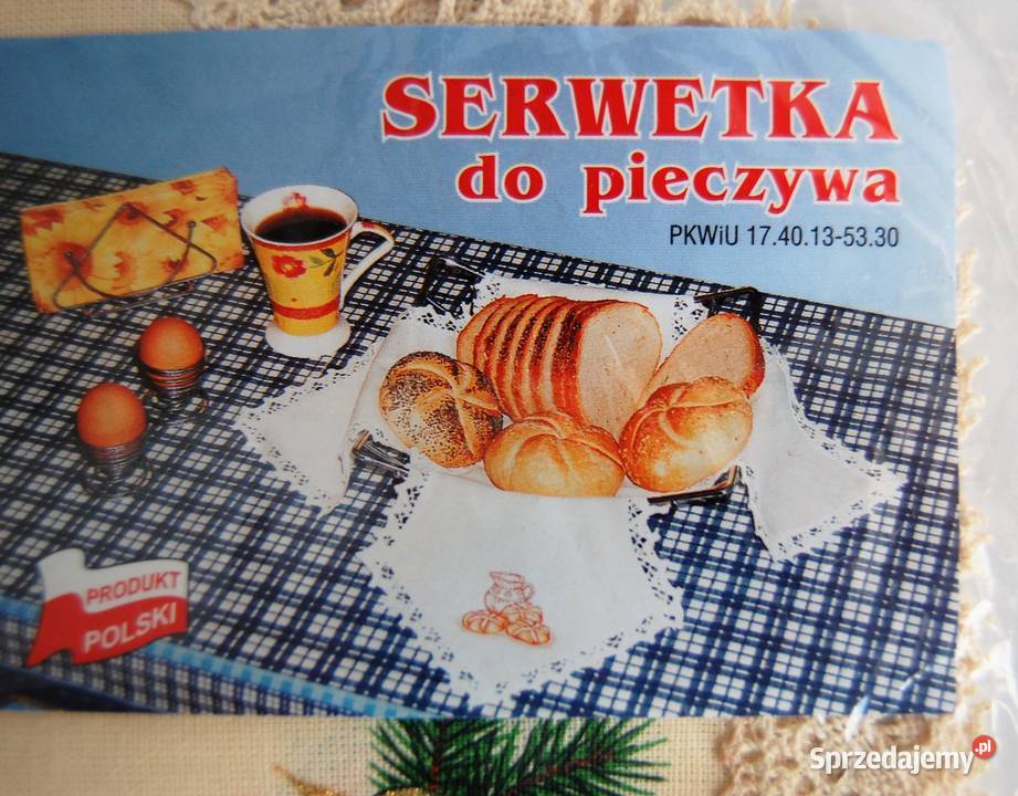 Świąteczna serwetka do pieczywa bawełna beż Boże lubelskie Lublin