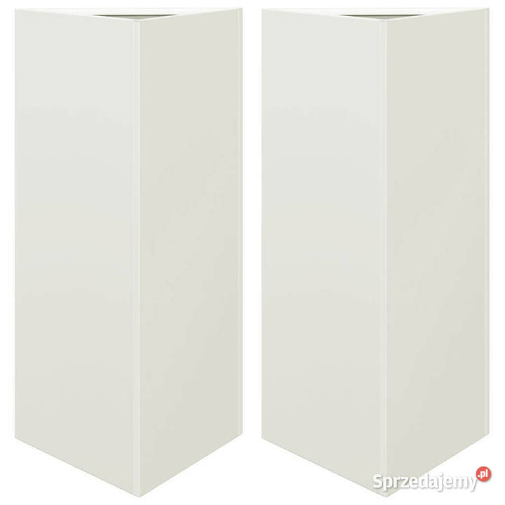 Donice ogrodowe 2 białe trójkątne 40x345x70 stal mazowieckie Warszawa