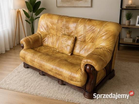 Kanapa skórzana 3osobowa 130x230 Sofy i kanapy Wielgie sprzedam