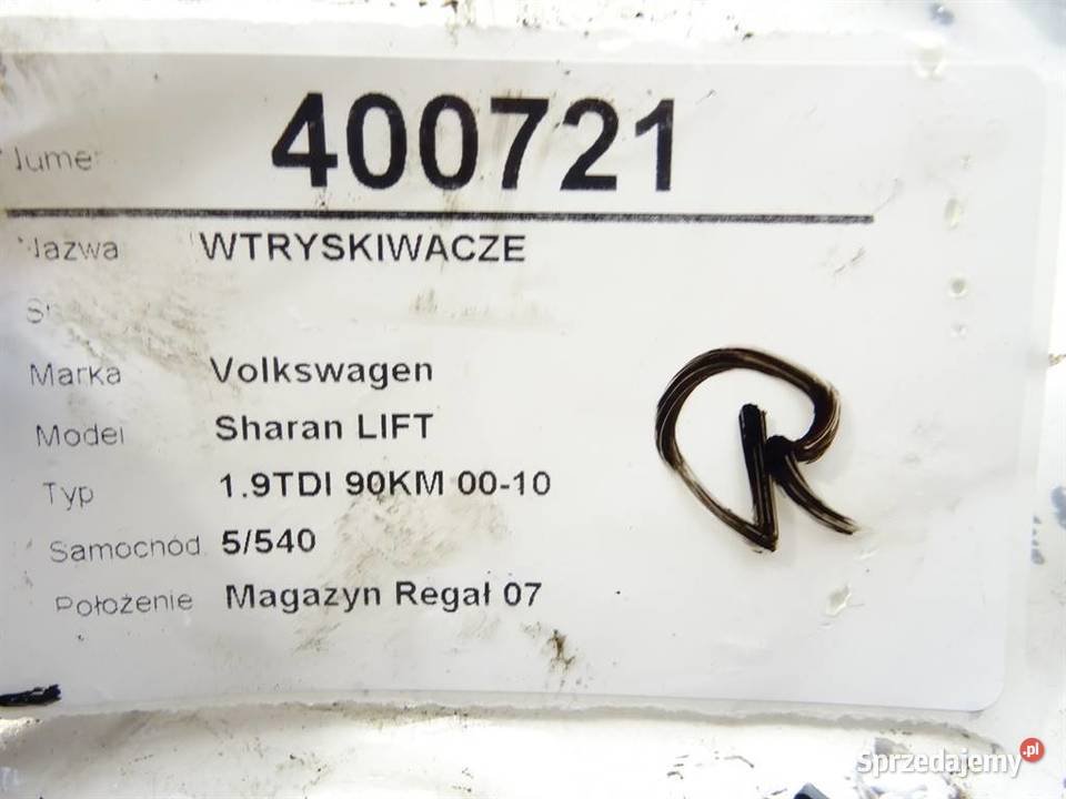 WTRYSKIWACZE VW SHARAN 0414720036 19 90 9510 osobowe Wtryskiwacze