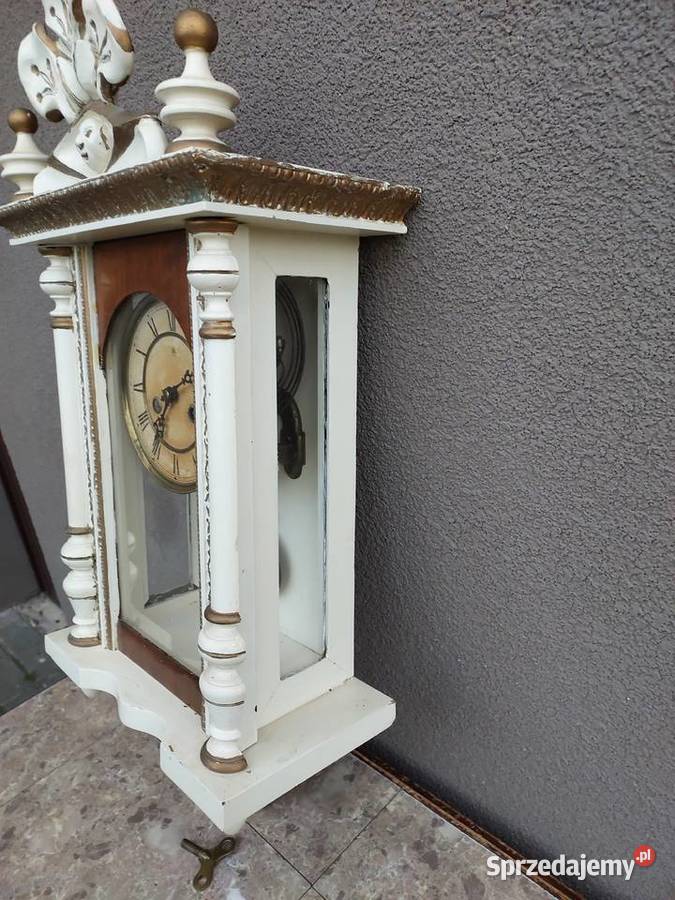 Stary zegar ścienny mały Junghans biało złoty Tczew