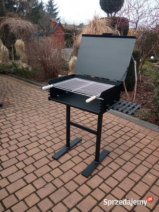 Solidny grill ogrodowy blacha 4 mm z pokrywą Damasławek