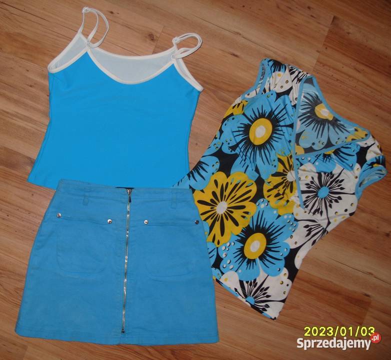 ZESTAW spódniczka DKNY 2 bluzeczki 152158 Komplety i zestawy wielkopolskie Rawicz