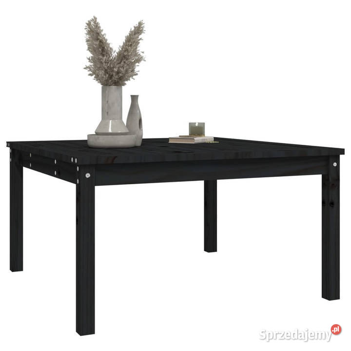 Stolik ogrodowy czarny 825x825x45 lite drewno Warszawa