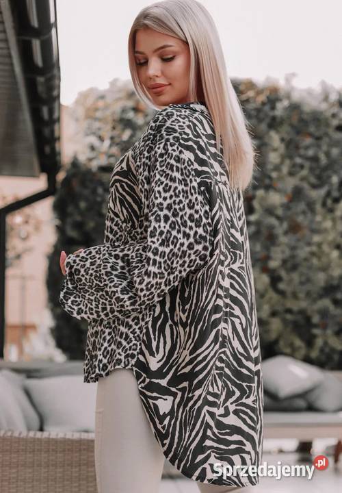 Koszula W Panterkę Amari Beżowa łódzkie