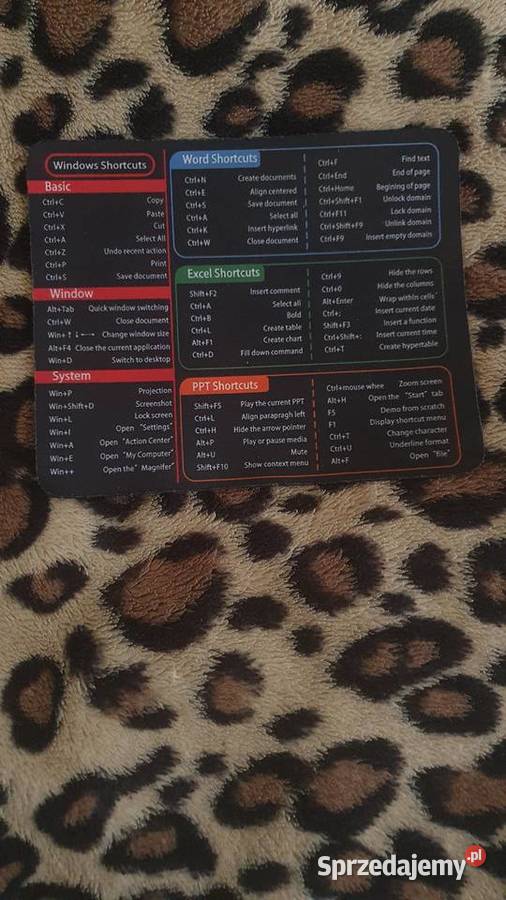 Sprzedam podkładkę pod mysz skróty Windows Kraków